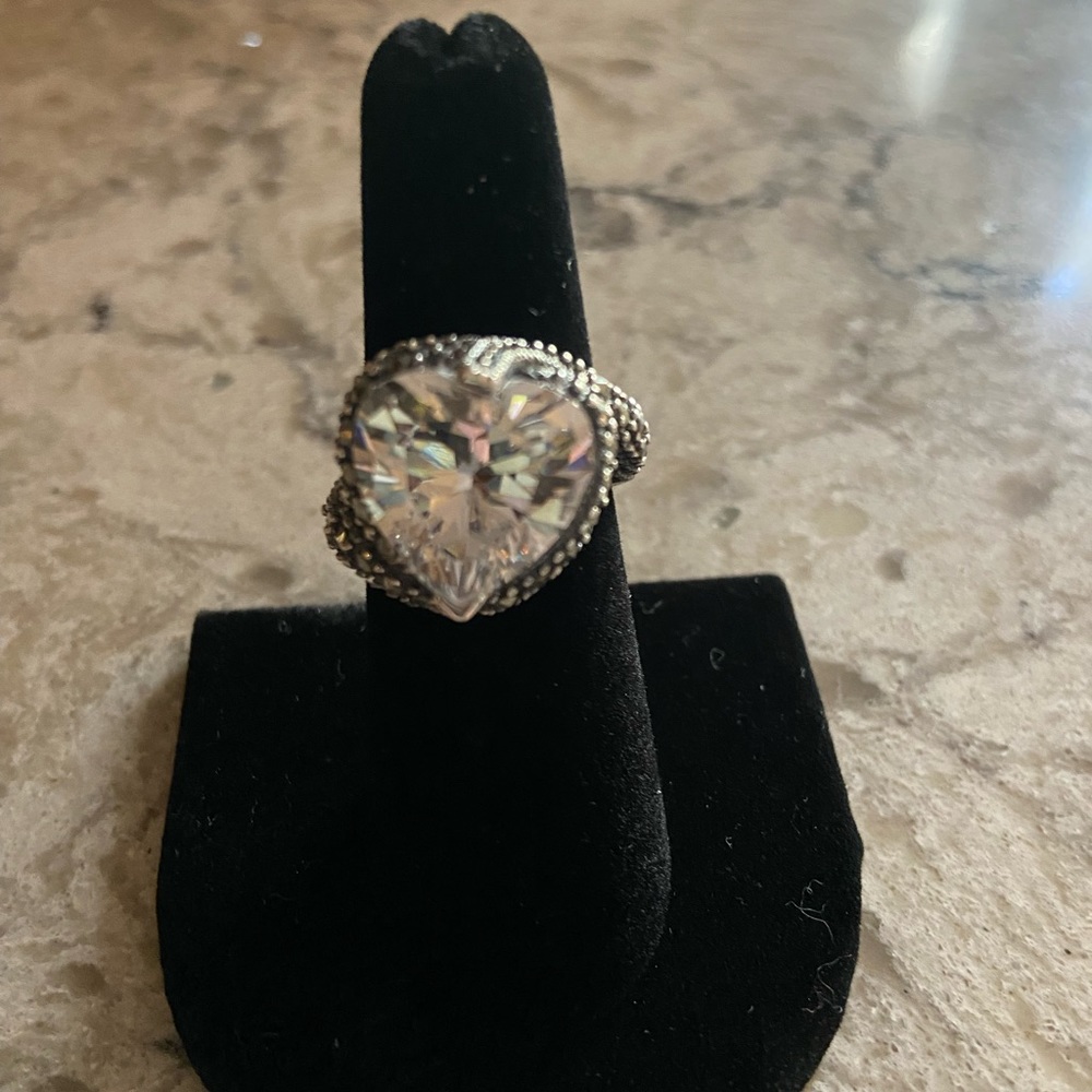 Beautiful Heart shaped with Marcasite setting. Size 7.